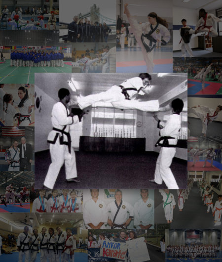 A collage of many pictures from AmKor Karate's history